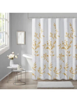 Cecily Devore Botanical Shower Curtain With Liner