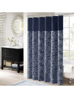 Aubrey Traditional Silky Paisley Shower Curtain -Madison Park Shop 54492a13 74bb 4169 b56b fae864e476b9