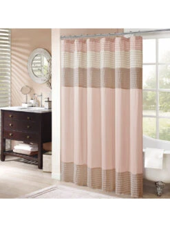 Amherst Color Block Silky Shower Curtain