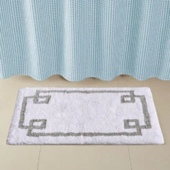 Evan Bordered Bath Rug -Madison Park Shop EvanWhiteBathR 1754580 4