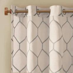 Peyton Metallic Geo Embroidered Single Window Curtain Panel -Madison Park Shop GUEST 047071f9 5991 4f6d b164 5379b6059786