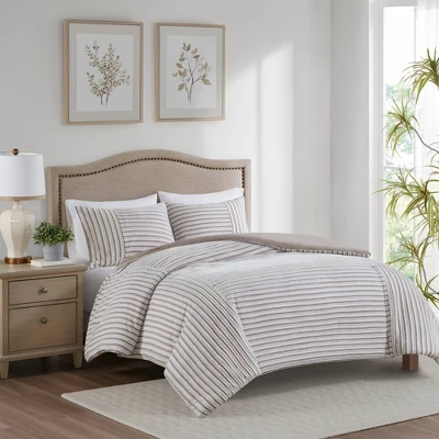Madison Park 3pc River Clipped Jacquard Duvet Cover Set Off-White 10 Madison Park 3pc River Clipped Jacquard Duvet Cover Set Off-White - Image 10