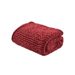 50"x60" Chunky Double Knit Handmade Throw Blanket - Madison Park -Madison Park Shop GUEST 07a1da05 e37f 4c00 ac17 de8d15841c62