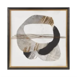 Auric Beam Abstract Foil Framed Embellished Wall Canvas Gold/Black - Madison Park