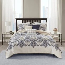 6pc Cascade Reversible Quilted Coverlet Set Blue - Madison Park -Madison Park Shop GUEST 0a46b7cb 4d0a 4354 adcb 4fdffb586463