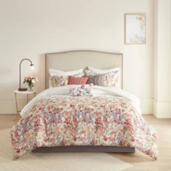Julia 7pc Cotton Printed Comforter Set Off White/Red/Lavender -Madison Park Shop GUEST 15daec1f 923c 4aa3 a402 091236113e82
