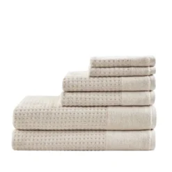6pc Spa Waffle Jacquard Cotton Bath Towel Set -Madison Park Shop GUEST 1c29c420 7f9f 4a5c a48c 719db588b6ee