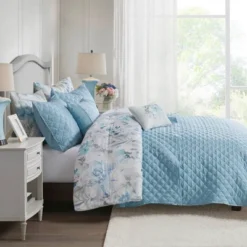 Elian Comforter And Coverlet Set Blue -Madison Park Shop GUEST 20a14bfd 4d43 429a 98af dae7a8bf5c98