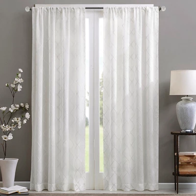 84"x50" Clarissa Diamond Sheer Curtain Panel 3 84"x50" Clarissa Diamond Sheer Curtain Panel - Image 3
