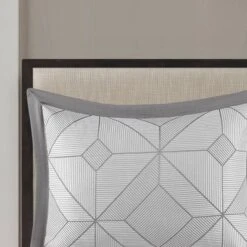 7pc Ollie Jacquard Comforter Set Gray - Madison Park -Madison Park Shop GUEST 258c04b7 0f36 4b4f 9267 2c42ee5c8197