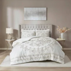3pc Valeria Tufted Cotton Chenille Duvet Cover Set -Madison Park Shop GUEST 261f598c 81a6 4914 a318 0dd7b09be667