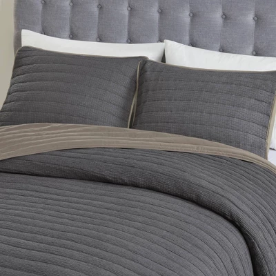 Madison Park 3pc Ashton Crinkled Microfiber Reversible Quilt Set 3 Madison Park 3pc Ashton Crinkled Microfiber Reversible Quilt Set - Image 3