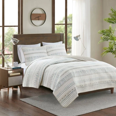 Madison Park 3pc Levi Reversible Printed Microfiber Seersucker Coverlet Set Taupe 1 Madison Park 3pc Levi Reversible Printed Microfiber Seersucker Coverlet Set Taupe