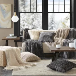 20"x20" Adelaide Faux Fur Square Throw Pillow - Madison Park -Madison Park Shop GUEST 32a36c13 e986 4675 982f c52a4b285b57