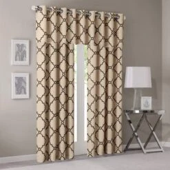 18"x50" Sereno Fretwork Print Valance -Madison Park Shop GUEST 3477a3ce 5c7a 4987 8e65 c39c5a7e5e15