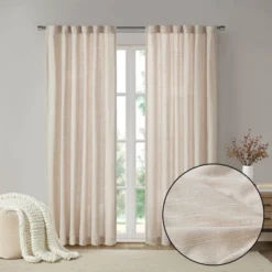 95"x50" Bayer Faux Linen Panel With Fleece Lining Natural -Madison Park Shop GUEST 36118b64 cf40 4488 b574 96f10fb15dcb