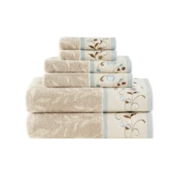 6pc Monroe Embroidered Cotton Jacquard Towel Set - Madison Park -Madison Park Shop GUEST 4244b3f1 b476 4476 b2ef 6bedd34758fd