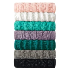50"x60" Ruched Faux Fur Throw Blanket - Madison Park -Madison Park Shop GUEST 42e78a2b eb10 41c1 bf76 130c356f423c