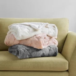 50"x60" Jane Luxury Basketweave Faux Fur Throw Blanket -Madison Park Shop GUEST 497212ae 1218 41b5 92d3 6cba084505fe