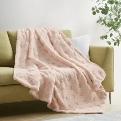 50"x60" Jane Luxury Basketweave Faux Fur Throw Blanket -Madison Park Shop GUEST 4ef0e9ae 9c78 46bd 9c5c e50f8197b305