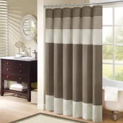 Salem Solid Pieced Polyester Shower Curtain -Madison Park Shop GUEST 514811e8 6000 48fa 96af 3cb474d2a9f6