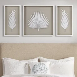 3pc Sabal Palm Rice Paper Framed Shadow Box Set Off White - Madison Park -Madison Park Shop GUEST 51ef197d da92 47d8 a8f8 339e3a7241f1