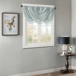 46"x38" Gail Faux Silk Waterfall Embellished Valance -Madison Park Shop GUEST 520a21f7 b313 4219 9cb8 ba4aa81b2b24