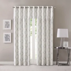 18"x50" Sereno Fretwork Print Valance -Madison Park Shop GUEST 52970477 b85d 41a3 ab83 0e2b242eff5a