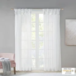 Set Of 2 Persis Twisted Tab Voile Sheer Window White -Madison Park Shop GUEST 52c89f19 700c 4bab b67d 1e369a0c2d15