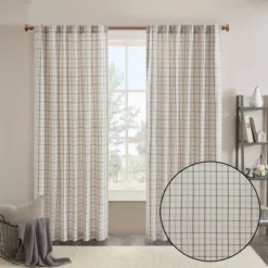 Preston Plaid Rod Pocket And Back Tab Room Darkening Curtain Panel With Fleece Lining -Madison Park Shop GUEST 5f341245 3b71 41c9 9383 fd5f02994d0c
