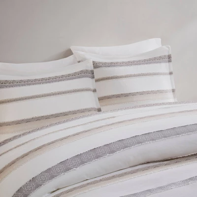 Madison Park Cove Clipped Jacquard Duvet Cover Set Multicolor Naturals 3 Madison Park Cove Clipped Jacquard Duvet Cover Set Multicolor Naturals - Image 3