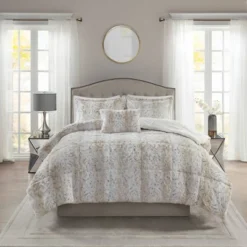Madison Park Marselle Brushed Faux Fur Comforter Set