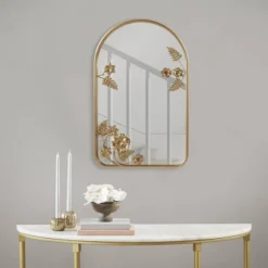 Adaline Arched Metal Floral Wall Mirror Gold - Madison Park -Madison Park Shop GUEST 67e90888 5d86 4bed bbed fc4e8b91c81a
