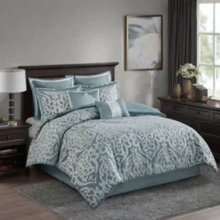 Madison Park 8pc Eilot Jacquard Comforter Set Aqua Green -Madison Park Shop GUEST 6978656f 9663 4afc 9116 80b291768a9a