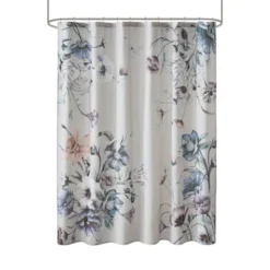 Maddy Printed Cotton Shower Curtain Blue - Madison Park