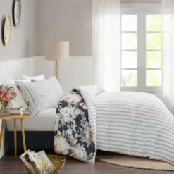 Sorrel Full/Queen 3pc Cotton Printed Reversible Coverlet Set Dark Blue -Madison Park Shop GUEST 6e2a4930 5671 484c 9b15 ec6dadebcced