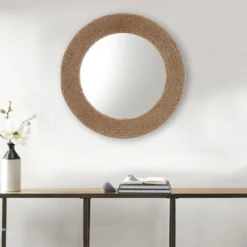 Round Cove Jute Decorative Wall Mirror Natural - Madison Park -Madison Park Shop GUEST 76e84c67 48f6 406c 9a45 a303bc776191