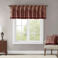 18"x50" Charlotte Jacquard Window Valance -Madison Park Shop GUEST 78392a10 cefc 4957 9fa0 3cd7aceda912