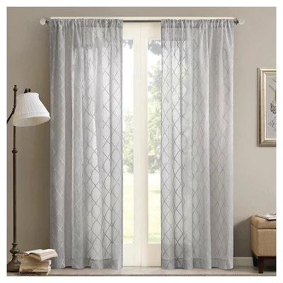 84"x50" Clarissa Diamond Sheer Curtain Panel 5 84"x50" Clarissa Diamond Sheer Curtain Panel - Image 5