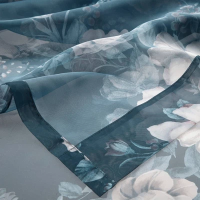 Fleur Printed Floral Rod Pocket And Back Tab Voile Sheer 5 Fleur Printed Floral Rod Pocket And Back Tab Voile Sheer - Image 5