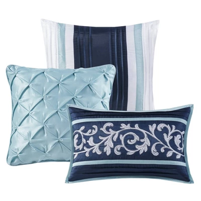 Martha Jacquard Comforter Set Navy - Madison Park 12 Martha Jacquard Comforter Set Navy - Madison Park - Image 12