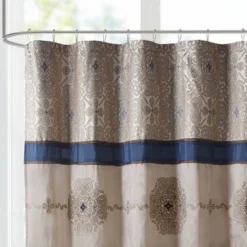 Perry Embroidered Shower Curtain Navy Blue -Madison Park Shop GUEST 8735e234 946a 453b 85b5 58e6b9ef4c75