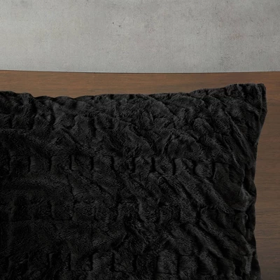Madison Park 3pc Full/Queen Dakota Ruched Fur Down Alternative Comforter Set Black 5 Madison Park 3pc Full/Queen Dakota Ruched Fur Down Alternative Comforter Set Black - Image 5