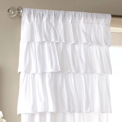 50"x18" Ariana Oversized Ruffle Window Valance White - Madison Park 2 50"x18" Ariana Oversized Ruffle Window Valance White - Madison Park - Image 2