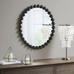 24.3" Round Marlowe Decorative Wall Mirror Black - Madison Park Signature -Madison Park Shop GUEST 8d436a4f 9046 4372 a122 0c2f0900a62e
