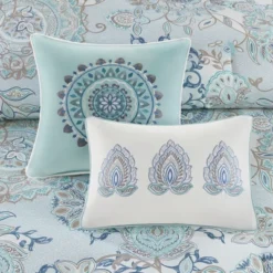 8pc Lian Cotton Printed Reversible Comforter Set Blue -Madison Park Shop GUEST 92b6fa24 e8bc 4065 9ed2 5dbbe3318553