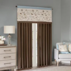 50x18" Monroe Embroidered Window Valance -Madison Park Shop GUEST 98302669 897a 49b3 8dfc d39d70f42cd1