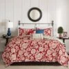 Rose Cotton Twill Reversible Coverlet Set