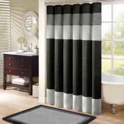Salem Solid Pieced Polyester Shower Curtain -Madison Park Shop GUEST 9b1703c4 e244 42e2 ba0e cf0ebf54325b
