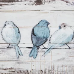 30" X 12" Perched Birds Hand Painted Wood Plank White/Gray -Madison Park Shop GUEST a61d6deb 3b44 45ac 9fa2 7718687b8483